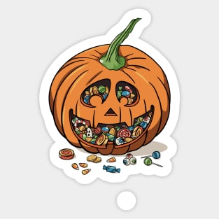 Halloween Pumpkin with Candies Sticker